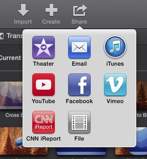 Share lists in iMovie 10