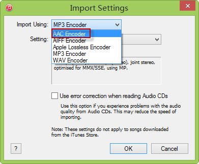 Set Encoder in iTunes 12