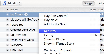 Get info of Song in iTunes 11