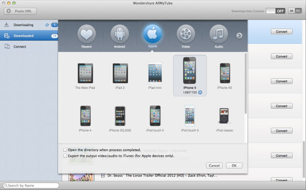 Start downloading YouTube video in Mavericks