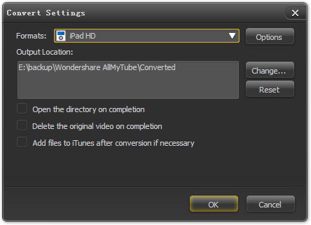 Choose output format