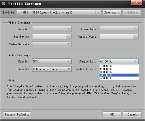 Customize Audio Bitrate to GarageBand friendly specification