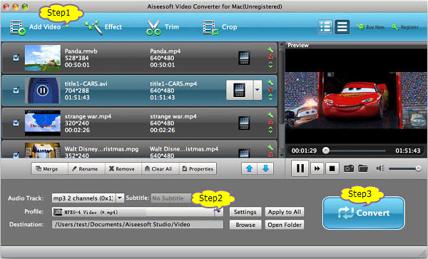 4 Steps on how to convert and import video MP4, MOV, WMV, MKV, MTS, MXF to iMovie 10 on Mavericks