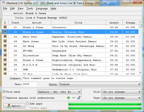 Free FLAC CUE Splitter for Windows