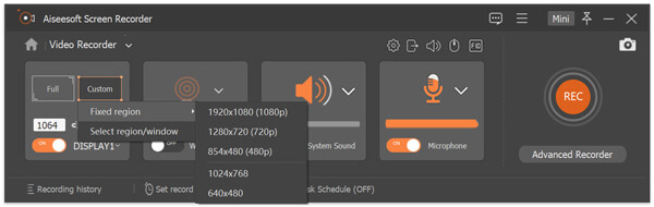 Set capture option in HyperCam for Mac