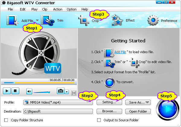 Steps for converting WTV files to iPhone 5 video