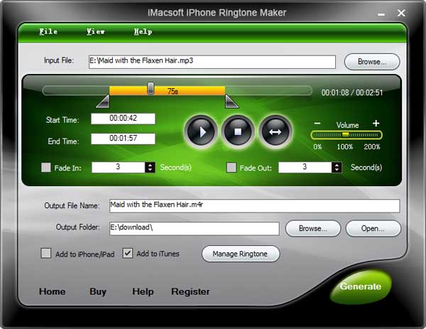 Screenshot of iPhone Ringtone Maker
