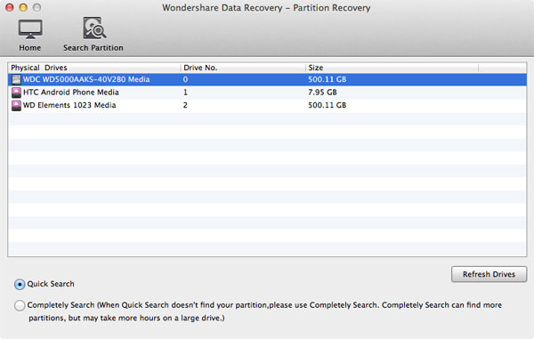 Recuva for macOS - Partition Recovery