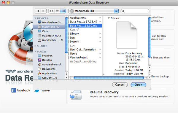 Recuva for macOS - Resume Recovery