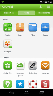 AirDroid enable Portable Wi-Fi hotspot